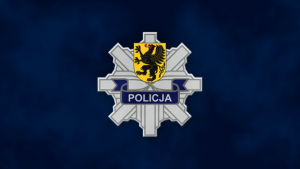 logo pomorskiej policji na granatowym tle przedstawiające gwiazdę policyjną