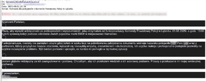 treść wiadomości e-mail wysłana na skrzynkę lęborskiej komendy Policji