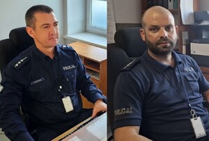 zestawienie dwóch zdjęć dwóch dyżurnych na stanowiskach kierowania